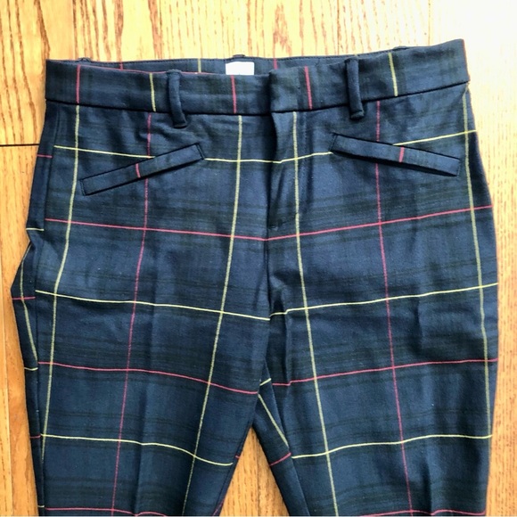 Gap Curvy Signature Skinny Ankle Plaid Navy Blue Pants Women’s Size 6 - Picture 3 of 9